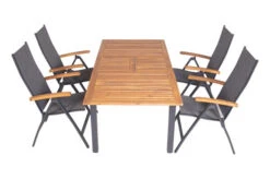 VILLANA Esstischgarnitur, Anthrazit/grau, Alu/ FSC-Akazienholz, Ausziehtisch 150/200 Cm, 4 Multipositionssessel 33 VILLANA Esstischgarnitur, Anthrazit/grau, Alu/ FSC-Akazienholz, Ausziehtisch 150/200 Cm, 4 Multipositionssessel -Ausgewählte Gartenmöbelgeschäfte 23912 19.jpg