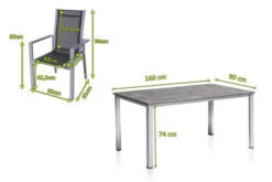 KETTLER Cubic Esstischgarnitur, Silber/anthrazit/grau, Alu/Textilene, Tisch 160x90 Cm, 6 Stapelsessel 12 KETTLER Cubic Esstischgarnitur, Silber/anthrazit/grau, Alu/Textilene, Tisch 160x90 Cm, 6 Stapelsessel -Ausgewählte Gartenmöbelgeschäfte 28709 5.jpg