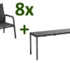 KETTLER Cubic/Basic Plus Esstischgarnitur, Anthrazit, Alu/HPL/Textilene, 140/210x70 Cm, 8 Stapelsessel -Ausgewählte Gartenmöbelgeschäfte 28834 01.jpg