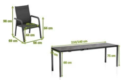 KETTLER Cubic/Basic Plus Esstischgarnitur, Anthrazit, Alu/HPL/Textilene, 140/210x70 Cm, 8 Stapelsessel -Ausgewählte Gartenmöbelgeschäfte 28834 05.jpg