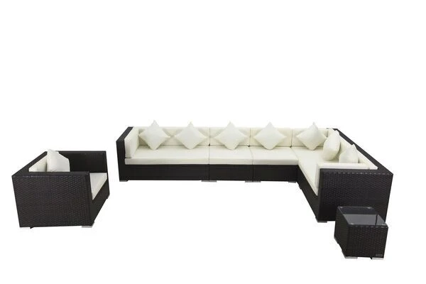 OUTFLEXX Loungemöbel-Set, Braun, Polyrattan, Für 8 Personen, Wasserfeste Kissenbox 4 OUTFLEXX Loungemöbel-Set, Braun, Polyrattan, Für 8 Personen, Wasserfeste Kissenbox – Bild 2