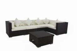 OUTFLEXX Ecklounge-Set Polyrattan, Braun, Für 5 Personen, Inkl. Loungetisch, Wasserfeste Kissenbox -Ausgewählte Gartenmöbelgeschäfte 2 1304 BOX D.jpg
