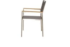 OUTFLEXX Stuhl, Taupe, Edelstahl/Textilene, Padded, Armlehnen Aus FSC-Teakholz, 62x56,5x86cm -Ausgewählte Gartenmöbelgeschäfte 2 13516.jpg