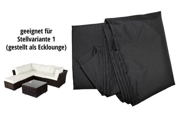 OUTFLEXX Premium Abdeckhauben Set Für Lounge: 7759-BOX-B (gestellt Als Ecklounge), Schwarz, Wasserbeständig 4 OUTFLEXX Premium Abdeckhauben Set Für Lounge: 7759-BOX-B (gestellt Als Ecklounge), Schwarz, Wasserbeständig – Bild 2