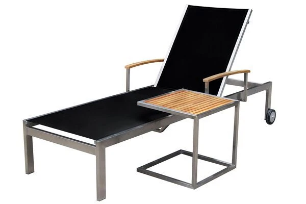 OUTFLEXX Beistelltisch, Silber/natur, Edelstahl/FSC-Teakholz, 45x45cm, Tischplattenstärke 1,2cm 4 OUTFLEXX Beistelltisch, Silber/natur, Edelstahl/FSC-Teakholz, 45x45cm, Tischplattenstärke 1,2cm – Bild 2