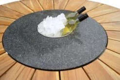 OUTFLEXX Esstisch, Edelstahl/FSC-Teakholz, Ø 170cm, Inkl. Drehbarer Granitplatte Und Eiskühler -Ausgewählte Gartenmöbelgeschäfte 2 16027.jpg