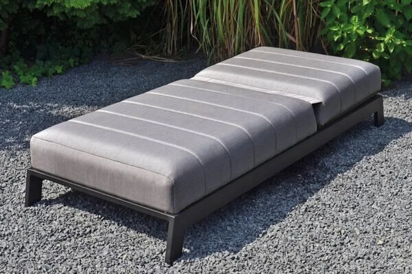 OUTFLEXX Bite Loungeliege, Flanelle, Alu/Sunbrella, 203 X 90 X 38 Cm, 4-fach Verstellbar 4 OUTFLEXX Bite Loungeliege, Flanelle, Alu/Sunbrella, 203 X 90 X 38 Cm, 4-fach Verstellbar – Bild 2