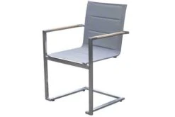 OUTFLEXX Esstischgarnitur, Edelstahl / FSC-Teak, Tisch 180 X 90 Cm, 6 Freischwinger Padded, Silber -Ausgewählte Gartenmöbelgeschäfte 2 17286.jpg