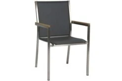 STERN Polaris Esstischgruppe, Silbergrau, Edelstahl/FSC-Teak, Tisch 200/300 X 100 Cm, 6 Stapelsessel -Ausgewählte Gartenmöbelgeschäfte 2 18086.jpg