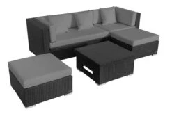 OUTFLEXX Loungemöbel-Set, Schwarz, Polyrattan, 5 Personen, Wasserfeste Kissenbox, Inkl. Loungetisch -Ausgewählte Gartenmöbelgeschäfte 2 18226 BOX D.jpg