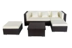 OUTFLEXX Loungemöbel-Set, Braun, Polyrattan, 5 Personen, Wasserfeste Kissenbox, Inkl. Loungetisch -Ausgewählte Gartenmöbelgeschäfte 2 18227 BOX D.jpg