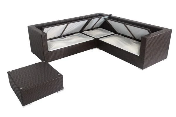 OUTFLEXX Loungemöbel-Set, Braun, Polyrattan, 6 Personen, Wasserfeste Kissenbox 4 OUTFLEXX Loungemöbel-Set, Braun, Polyrattan, 6 Personen, Wasserfeste Kissenbox – Bild 2