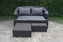 OUTFLEXX Fontana Loungebett, Grau, Polyrattan, Doppel-halbrund, Mit Unterschiebbaren Hockern, Dach Klappbar -Ausgewählte Gartenmöbelgeschäfte 2 18545.jpg