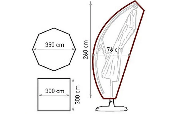 BELARDO Schutzhülle Für Ampelschirme Bis Ø 350 Bzw. 300 X 300 Cm, Silbergrau, Polyethylen, 76 X 76 X 260 Cm, Verstärkte Ösen 4 BELARDO Schutzhülle Für Ampelschirme Bis Ø 350 Bzw. 300 X 300 Cm, Silbergrau, Polyethylen, 76 X 76 X 260 Cm, Verstärkte Ösen – Bild 2
