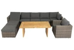 OUTFLEXX Loungegarnitur, Polyrattan/Teakholz, Tisch 160x90cm, Für 8 Personen, Wasserfeste Kissenbox -Ausgewählte Gartenmöbelgeschäfte 2 19396.jpg