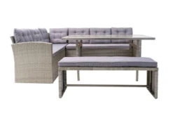 OUTFLEXX Loungemöbel, Hellgrau Meliert/grau, Polyrattan/Polyester, Tisch 145x79cm, 4 Tlg., 7 Pers, Inkl. Polster -Ausgewählte Gartenmöbelgeschäfte 2 20396.jpg