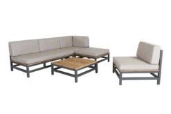 OUTFLEXX Ecklounge, Anthrazit, Alu/Akazie, 5 Personen, Inkl. Polster In Grau, Tisch 80 X 80 Cm Und Hocker -Ausgewählte Gartenmöbelgeschäfte 2 21016.jpg