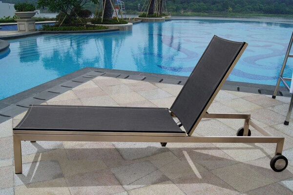 OUTFLEXX Rollliege, Schwarz, Edelstahl/Textilene, Verstellbare Rückenlehne, 212x71x36cm 8 OUTFLEXX Rollliege, Schwarz, Edelstahl/Textilene, Verstellbare Rückenlehne, 212x71x36cm – Bild 6