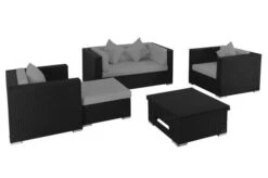 OUTFLEXX Loungemöbel-Set, 5 Personen, Schwarz, Polyrattan, Inkl. Loungetisch, Wasserfeste Kissenbox -Ausgewählte Gartenmöbelgeschäfte 3 1299 BOX D.jpg