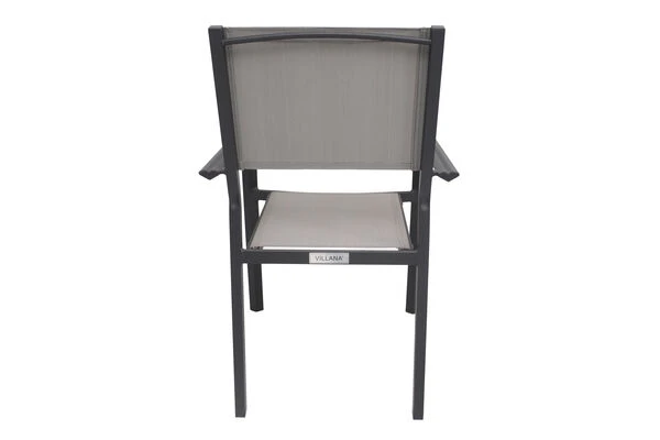 VILLANA Gartenstuhl, Anthrazit/grau, Aluminium/Textil, 58 X 57 X 90 Cm, Stapelbar 5 VILLANA Gartenstuhl, Anthrazit/grau, Aluminium/Textil, 58 X 57 X 90 Cm, Stapelbar – Bild 3