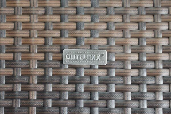 OUTFLEXX Beistelltisch/Hocker, Braun Marmoriert, Polyrattan, 70x70x30cm, Inkl. Glasplatte Und Polster 5 OUTFLEXX Beistelltisch/Hocker, Braun Marmoriert, Polyrattan, 70x70x30cm, Inkl. Glasplatte Und Polster – Bild 3