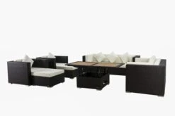 OUTFLEXX Loungemöbel-Set, Braun, Polyrattan, Für 9 Personen, Inkl. Loungetisch, Wasserfeste Kissenbox -Ausgewählte Gartenmöbelgeschäfte 3 1599 BOX D.jpg