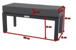 VILLANA Hocker / Fußablage, Schwarz/grau Meliert, Alu/Polyester, 100 X 46 X 46 Cm, Inkl. Kissen -Ausgewählte Gartenmöbelgeschäfte 3 16471.jpg