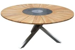 OUTFLEXX Sitzgruppe, Schwarz, Edelstahl/FSC-Teak, Ø 170 Cm, 6 Freischwinger, Inkl. Drehbarer Granitplatte + Eiskühler -Ausgewählte Gartenmöbelgeschäfte 3 16570.jpg