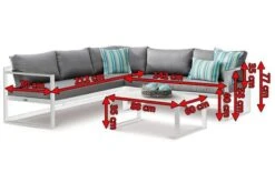 BEST Rhodos Loungemöbel, Weiß/grau, Alu/Sensotex, 3-tlg. 212 X 212 Cm, Inkl. Polster -Ausgewählte Gartenmöbelgeschäfte 3 16837.jpg