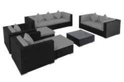 OUTFLEXX Loungemöbel-Set, Schwarz, Polyrattan, Für 9 Personen, Inkl. Kaffeetisch, Wasserfeste Kissenbox -Ausgewählte Gartenmöbelgeschäfte 3 1716 BOX B.jpg