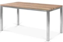 OUTFLEXX Esstischgarnitur, Edelstahl / FSC-Teak, Tisch 150x80cm, 6 Freischwinger Padded, Silber -Ausgewählte Gartenmöbelgeschäfte 3 17271.jpg