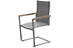 OUTFLEXX Esstischgarnitur, Edelstahl / Teakholz, Tisch 200 X 100 Cm, 4 Freischwinger, 2 Multipositionssessel, Silber -Ausgewählte Gartenmöbelgeschäfte 3 17309.jpg