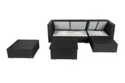OUTFLEXX Loungemöbel-Set, Schwarz, Polyrattan, 5 Personen, Wasserfeste Kissenbox, Inkl. Loungetisch -Ausgewählte Gartenmöbelgeschäfte 3 18226 BOX D.jpg