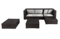OUTFLEXX Loungemöbel-Set, Braun, Polyrattan, 5 Personen, Wasserfeste Kissenbox, Inkl. Kaffeetisch -Ausgewählte Gartenmöbelgeschäfte 3 18227 BOX B.jpg