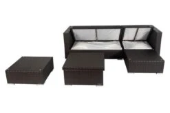 OUTFLEXX Loungemöbel-Set, Braun, Polyrattan, 5 Personen, Wasserfeste Kissenbox, Inkl. Loungetisch -Ausgewählte Gartenmöbelgeschäfte 3 18227 BOX D.jpg