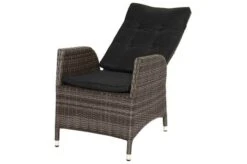 Ploß Rocking Dining Sessel, Grau/braun-meliert, Polyrattan, Verstellbar, Mit Fußhocker