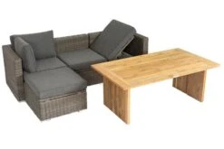 OUTFLEXX Loungegarnitur, Polyrattan/Teakholz, Tisch 160x90cm, Für 4 Personen, Wasserfeste Kissenbox -Ausgewählte Gartenmöbelgeschäfte 3 19392.jpg