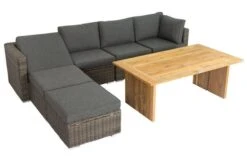 OUTFLEXX Loungegarnitur, Polyrattan/Teakholz, Tisch 160x90cm, Für 6 Personen, Wasserfeste Kissenbox -Ausgewählte Gartenmöbelgeschäfte 3 19394.jpg
