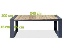 OUTFLEXX Kona Esstisch, Dark Grey/natur, Alu/recycled FSC®-Teak, 240x100x76cm, Rustikal Gebürstet, U-Gestell 7 OUTFLEXX Kona Esstisch, Dark Grey/natur, Alu/recycled FSC®-Teak, 240x100x76cm, Rustikal Gebürstet, U-Gestell -Ausgewählte Gartenmöbelgeschäfte 3 20326.jpg