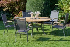 HARTMAN Provence / Raffaelo Sitzgruppe, Xerix/anthrazit, Alu/Teakholz, 5 Stapelsessel, Ø150cm, Inkl. Eiskühler -Ausgewählte Gartenmöbelgeschäfte 3 21188.jpg