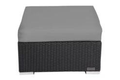 OUTFLEXX Beistelltisch/Hocker, Schwarz, Polyrattan, Inkl. Glasplatte Und Polster -Ausgewählte Gartenmöbelgeschäfte 3 2392 8.jpg