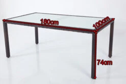 OUTFLEXX Esstisch, Braun-marmoriert, Polyrattan, 180x100cm, Weiße Innenliegendes Glasplatte -Ausgewählte Gartenmöbelgeschäfte 4 10635.jpg