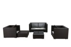 OUTFLEXX Loungemöbel-Set, 5 Personen, Braun, Polyrattan, Inkl. Kaffeetisch, Wasserfeste Kissenbox -Ausgewählte Gartenmöbelgeschäfte 4 1298 BOX B.jpg