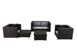 OUTFLEXX Lounge-Set, 5 Personen, Braun, Polyrattan, Inkl. Loungetisch, Wasserfeste Kissenbox -Ausgewählte Gartenmöbelgeschäfte 4 1298 BOX D.jpg