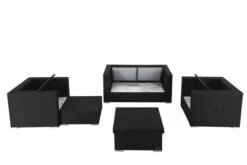 OUTFLEXX Loungemöbel-Set, 5 Personen, Schwarz, Polyrattan, Inkl. Loungetisch, Wasserfeste Kissenbox -Ausgewählte Gartenmöbelgeschäfte 4 1299 BOX D.jpg