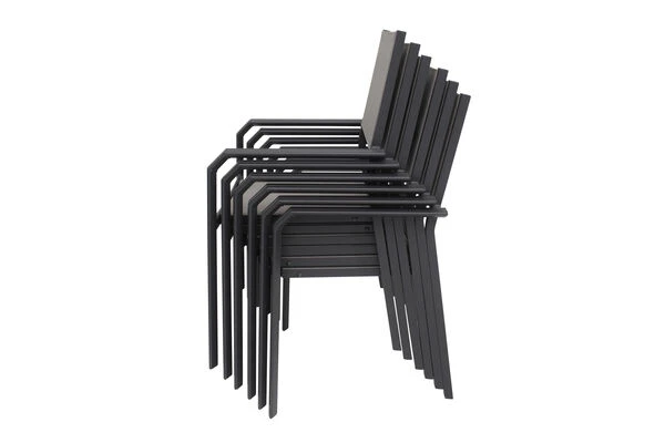 VILLANA Gartenstuhl, Anthrazit/grau, Aluminium/Textil, 58 X 57 X 90 Cm, Stapelbar 6 VILLANA Gartenstuhl, Anthrazit/grau, Aluminium/Textil, 58 X 57 X 90 Cm, Stapelbar – Bild 4