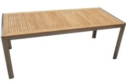 OUTFLEXX Set, Taupe, Edelstahl/Teak, Esstisch 200 X 90 Cm, 6 Stapelstühle -Ausgewählte Gartenmöbelgeschäfte 4 14213.jpg