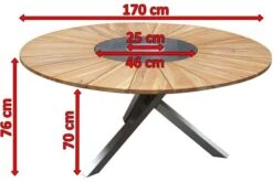 OUTFLEXX Esstisch, Edelstahl/FSC-Teakholz, Ø 170cm, Inkl. Drehbarer Granitplatte Und Eiskühler -Ausgewählte Gartenmöbelgeschäfte 4 16027.jpg
