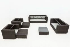 OUTFLEXX Loungemöbel-Set, Braun Marmoriert, Polyrattan, 9 Pers, Wasserfeste Kissenbox, Inkl. Beistelltisch -Ausgewählte Gartenmöbelgeschäfte 4 16062 BOX B.jpg