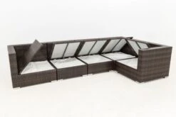 OUTFLEXX Loungemöbel-Set, 5 Pers, Braun Marmoriert, Polyrattan, Wasserfeste Kissenbox -Ausgewählte Gartenmöbelgeschäfte 4 16064 BOX A.jpg